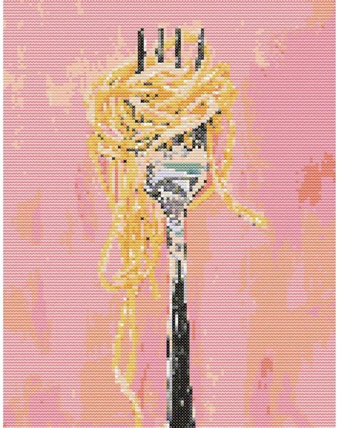 Pasta Cross Stitch Pattern - Etsy