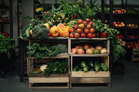 Vibrant Fresh Produce on Wooden Crates | Premium AI-generated image