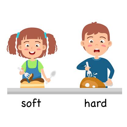 Opposite Soft And Hard Vector Illustration Stock Illustration ...