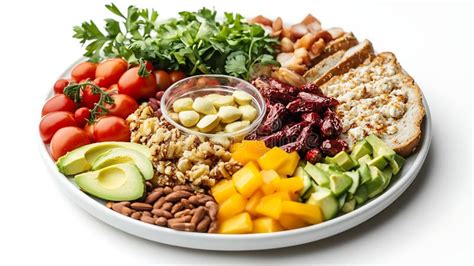 A Plate of Colorful, Healthy Foods Including Avocado, Tomatoes ...