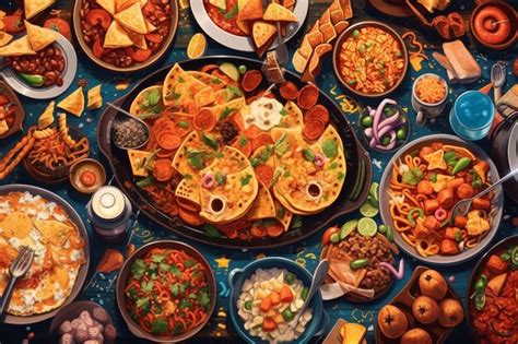 Flat Lay of Mexican Street Food and Authentic Dishes | Premium AI ...