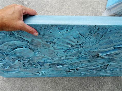 HIDDEN TREASURE. Blue abstract textured painting on canvas Painting by ...