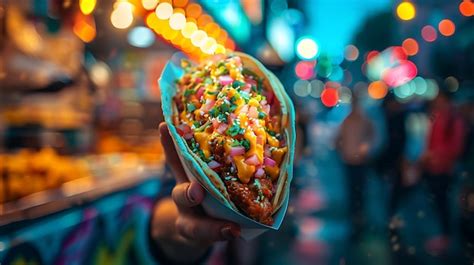 Enjoying street food from a truck | Premium AI-generated image