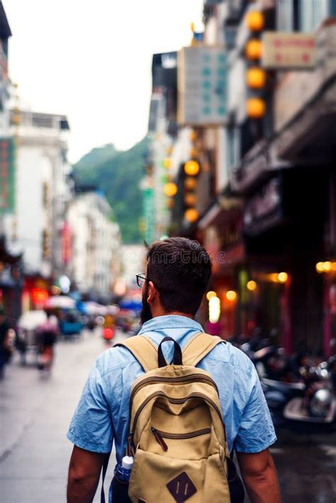 Traveler Exploring Asian Food Market Street Stock Photo - Image of ...