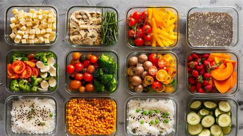 High-definition Photo of a Healthy Meal Prep, Fresh Ingredients, Clean ...