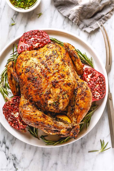 Roasted Chicken Recipe with Garlic Herb Butter – Whole Roast Chicken ...