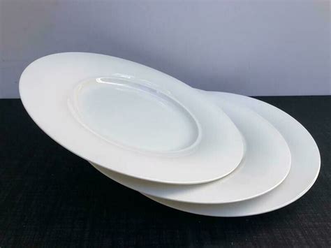 Elegant White Porcelain Dinner Plates Set of 3, 9 Inches - A7 | Anko Retail