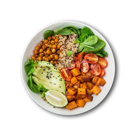 Premium Photo | Healthy food plate with salad and vegetables on a white ...