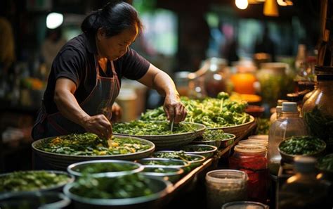 Premium AI Image | A Vibrant Street Food Market in Bangkok