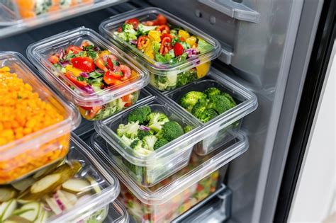 Premium Photo | Fridge Filled With Meal Prep Containers For Convenient ...