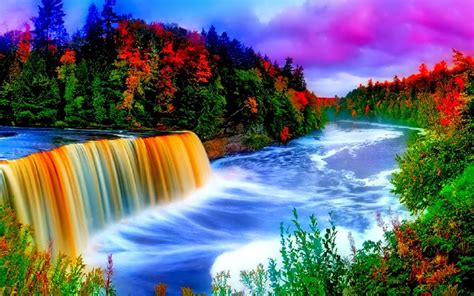 Colorful Waterfall Background 9665 : Wallpapers13.com