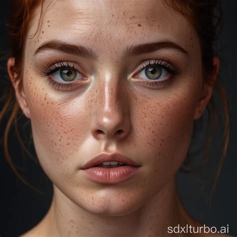 Portrait of a Beautiful Lady with Freckles and Dark Makeup in Soft ...