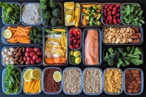 Neatly Arranged Meal Prep Containers Stock Illustration - Illustration ...