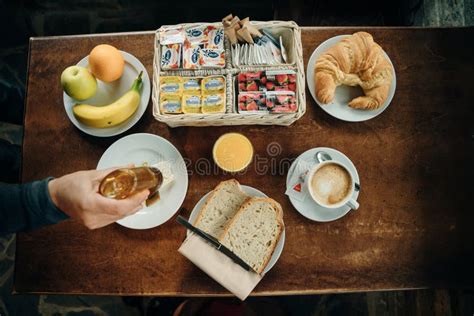 Healthy Light Meals for Breakfast. Breakfast Table Setting Stock Photo ...