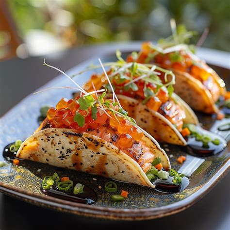 Beautifully Plated Gourmet Dish Featuring a Fusion of Ingredients ...