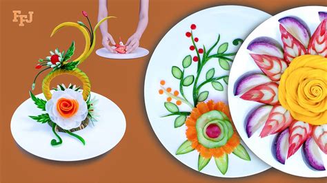 Very Creative Garnishes *Beautiful Food Platter &amp; Arrangement - YouTube