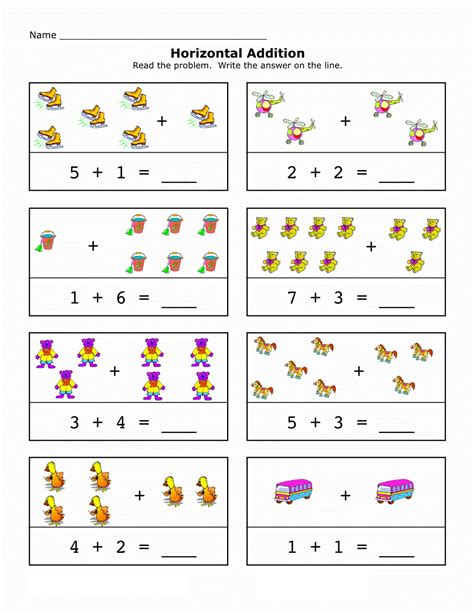 Addition Worksheets with Pictures up to 10 | Learning Printable