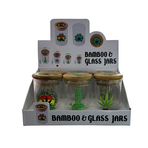 Bamboo & Glass Herb Storage Jars 6 Designs In Display Box | Ultimate ...