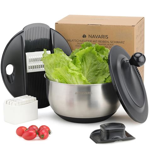 Amazon.com: Navaris Salad Spinner with Lid - Salad Spinner Stainless ...