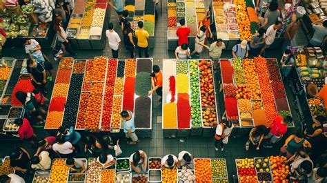 Vibrant Street Food Market Scene | Premium AI-generated image