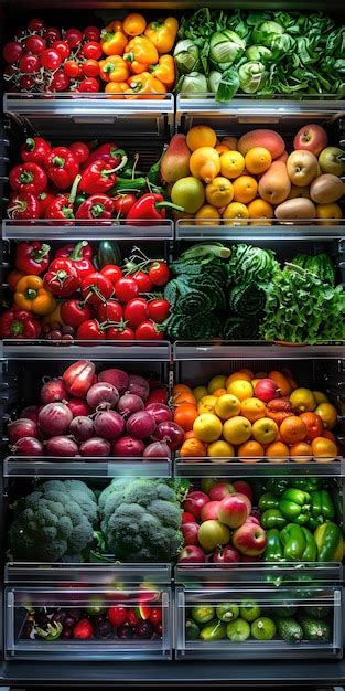 Premium Photo | Colorful assortment of fresh vegetables and fruits in a ...