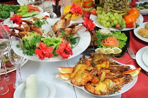 It is a Lot of Appetizing Food. Stock Image - Image of shrimp, food ...