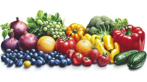 A Rainbow of Fresh Produce, a Vibrant Display of Nature S Bounty Stock ...