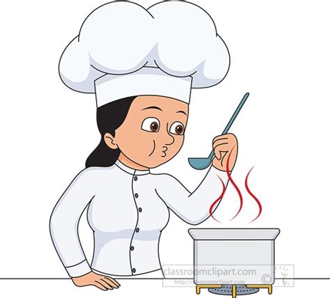 Culinary Clipart - female-chef-cooking-and-tasting-food-clipart ...