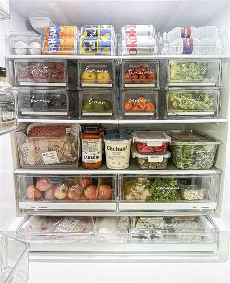 Organized Refrigerator for Fresh Produce
