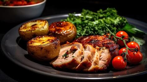Premium Photo | Gourmet Grilled Chicken with Roasted Vegetables