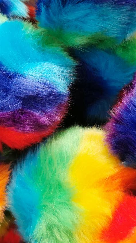 Faux Fur Pom Pom Balls Wallpaper 4K, Multicolor, Colorful