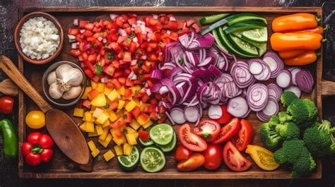 Close Up Of Seasoning Tray Of Vegetables For Roasting | Premium AI ...