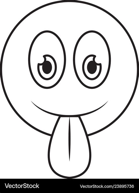 Happy fool face emoticon with tongue out Vector Image