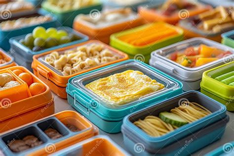 Prepped Meals in Colorful Containers on a Countertop Showcasing Healthy ...