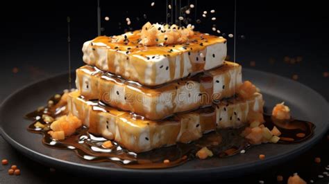 A stack of food on a plate stock illustration. Illustration of appetite ...