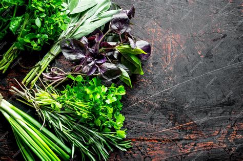 Premium Photo | Healthy food a variety of fresh herbs