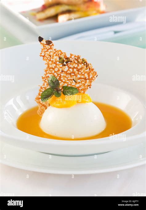 Close up of dish garnished with herbs Stock Photo - Alamy