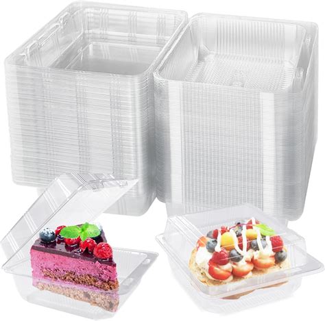 Amazon.com: Juvale 50 Pack Clear Disposable Food Containers with Hinged ...