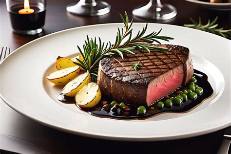 A Gourmet Dish Elegantly Plated at the Center of a Pristine White ...