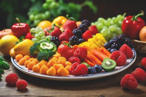 Premium AI Image | Fresh Fruits and Vegetables Artfully Arranged