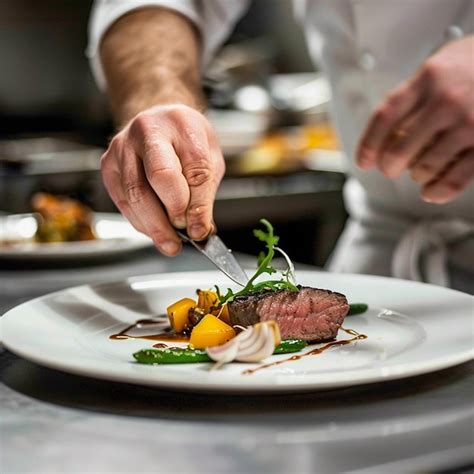 Elegant Plating by a Professional Chef in a Sophisticated Dining ...