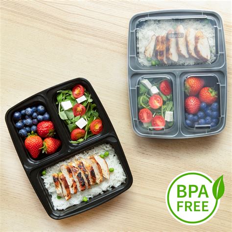 3 Compartment Meal Prep Food Containers (10 Pack) | Igluu Meal Prep