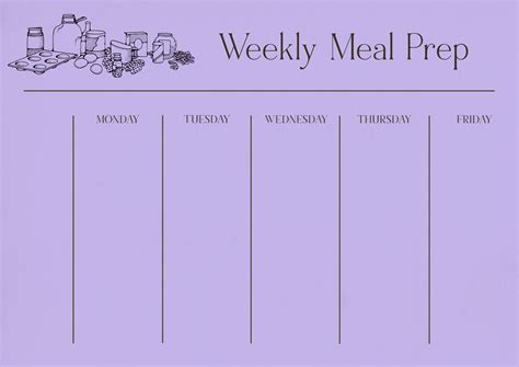 Weekly Meal Prep Printable Digital Download - Etsy