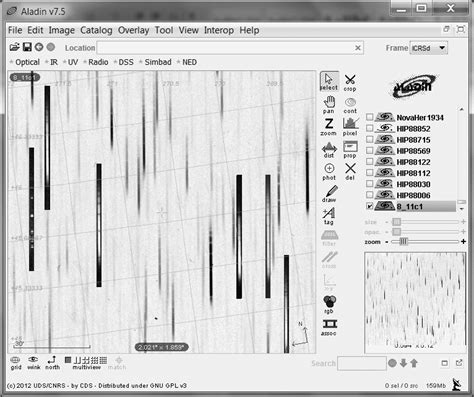 Fragment of full image photographic plate (negative) with the spectra ...