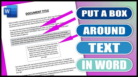 How to Put a Box Around Text in Word | EASY TUTORIAL - YouTube