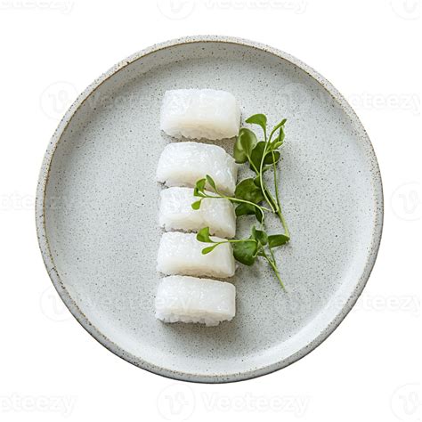 Artfully Plated Dessert with Fresh Mint Leaves on Elegant White Dish ...