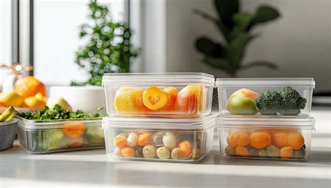 Colorful Fruits and Veggies in Fresh, Airtight Containers in a Bright ...