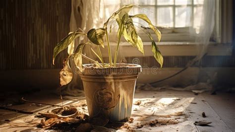 Wilting dying house plant stock illustration. Illustration of nurture ...