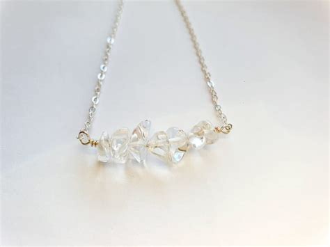 Beautiful Clear Quartz Gemstone Chip Crystal Beads Necklace / Choker ...