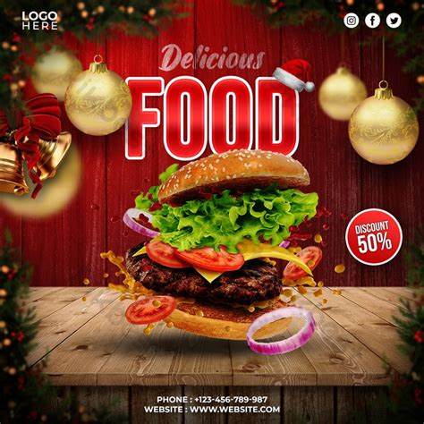 Delicious Food Social Media Post Template Design | PSD Free Download ...